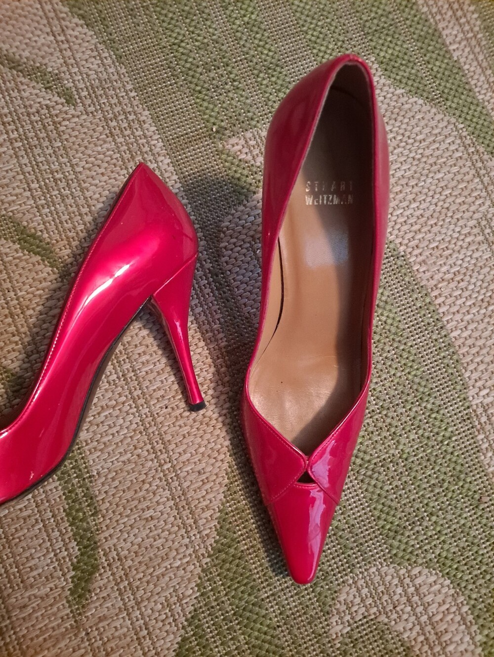 Stuart Weitzman Candy Red Patent Pointed-Toe Pumps - Picture 4 of 6